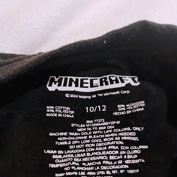 Minecraft Kids Black and Orange Short Sleeve Tee - Picture 3 of 7
